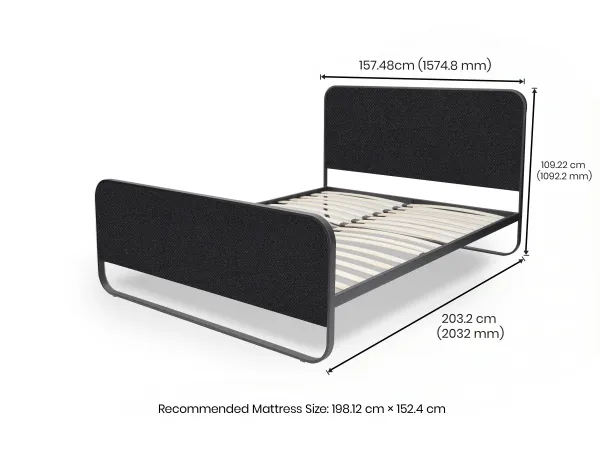 Chloe Queen Size Double Bed in Black Color